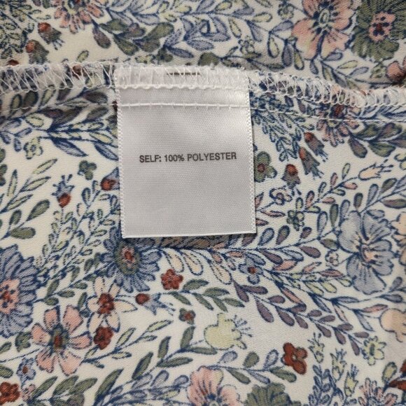 Rose + Olive Free Flowing Polyester Floral V-Neck Women's Blouse Size 1X - Large - Picture 10 of 11